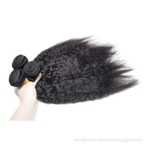 Cheap price Free sample high quality real human hair yaki bundles with closure mink virgin brazilian silky kinky straight hair